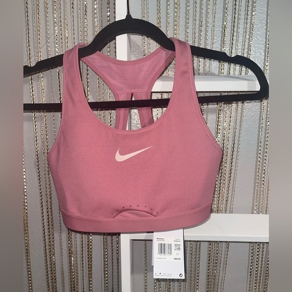 Nike Swoosh Sports Bra, Pink, Size Small - Picture 7 of 8
